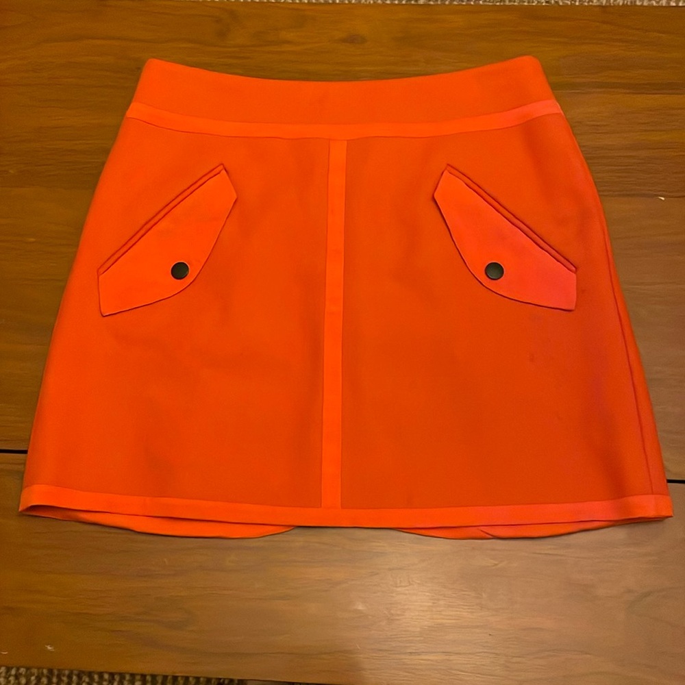 Rag & Bone orange wool mini skirt.